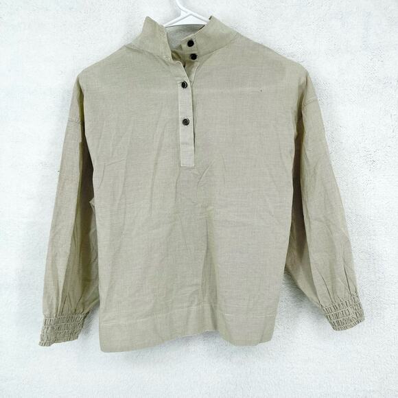 Everlane Women's The Funnel-Neck Smock Button Back Top Business Casual Size XS - Picture 3 of 7